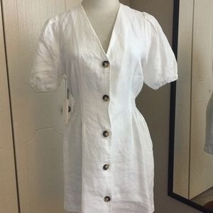 Aritzia Wilfred Caprice Dress White Linen XS